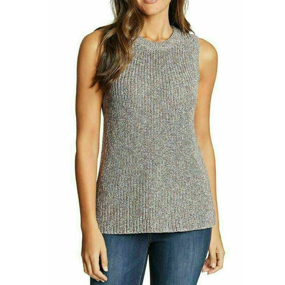 Ella Moss Ladies' Marge Ribbed Knit Sleeveless Sweater Tank XL Mood Indigo NWT